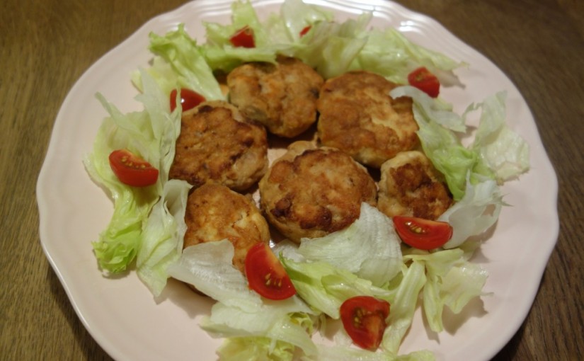 鮭と豆腐の照り焼きハンバーグ